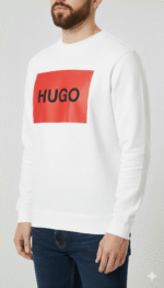 ⁦بلوفر هوجو بوس ابيض⁩ - الصورة ⁦2⁩